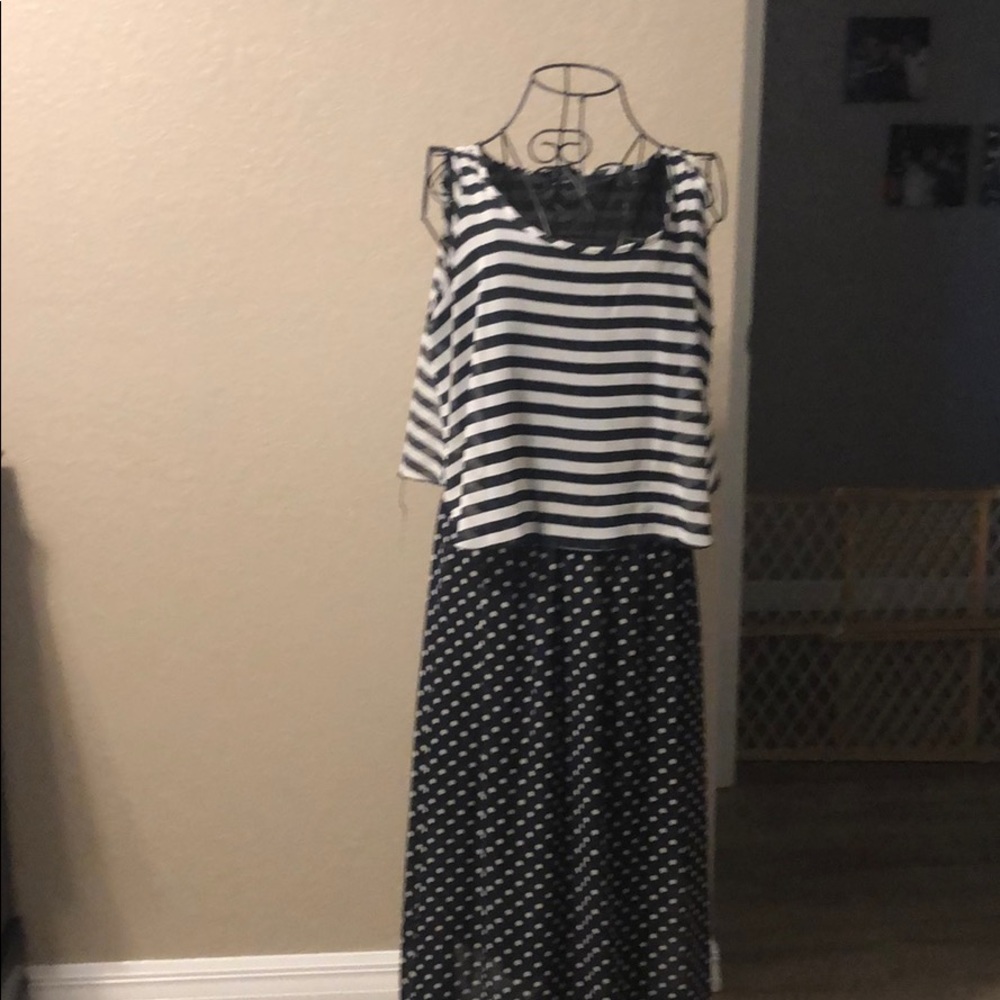 Black and white maxi dress